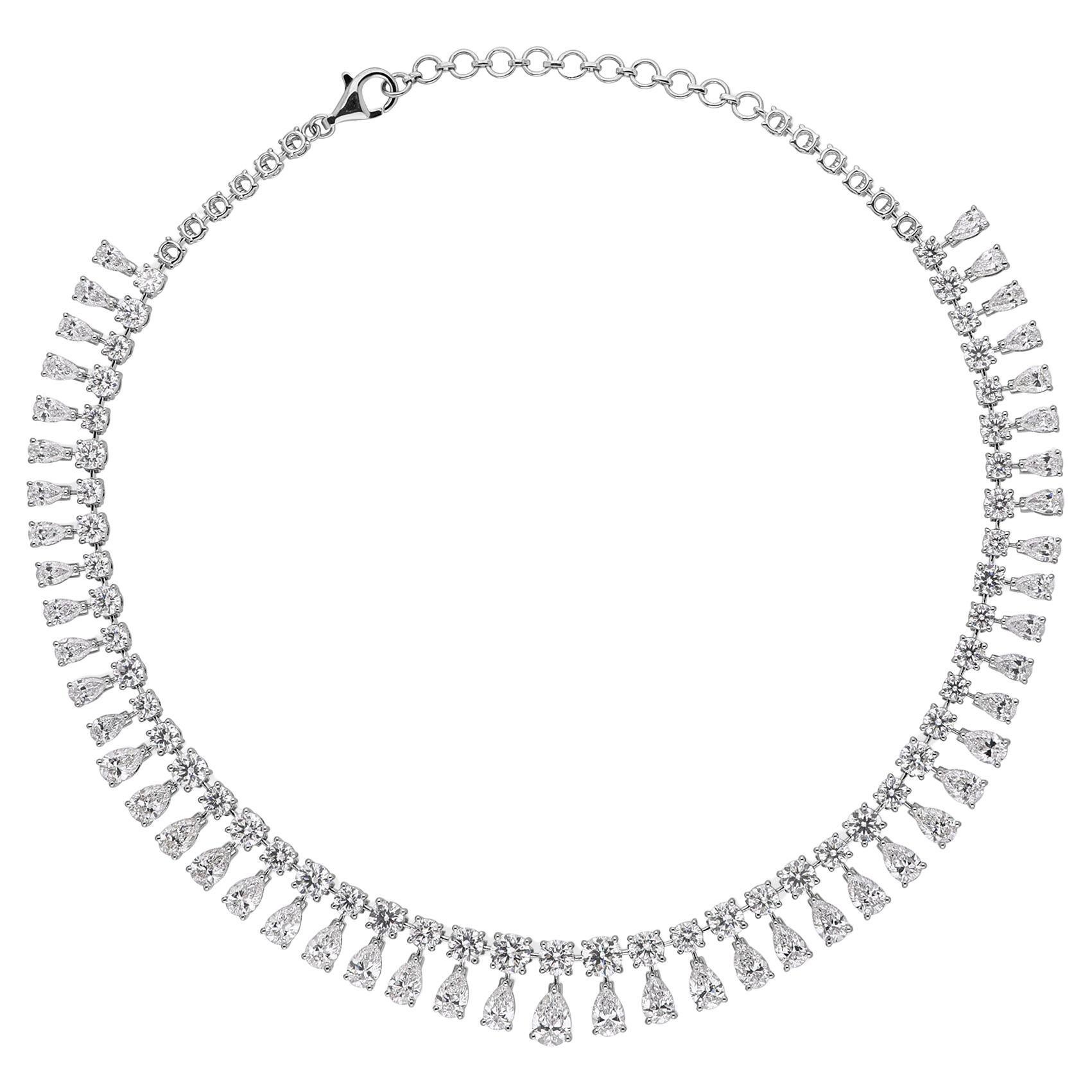 24,97Ct SI Clarity HI Color Collana di diamanti naturali in oro bianco 18 carati