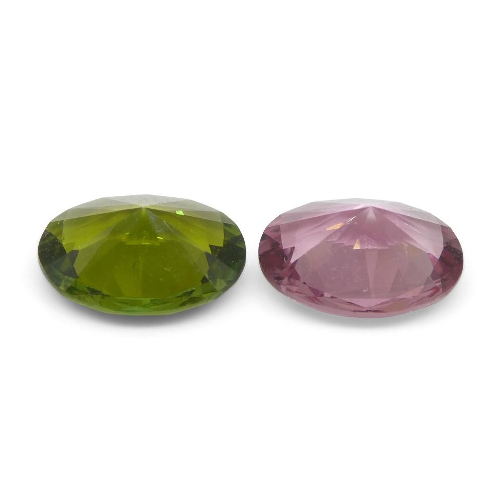 2.49ct Pair Oval Pink/Green Tourmaline from Brazil For Sale 8