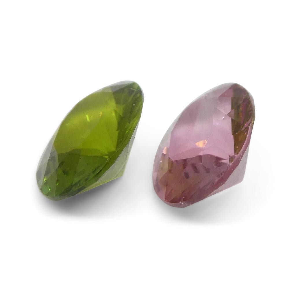 2.49ct Pair Oval Pink/Green Tourmaline from Brazil For Sale 3