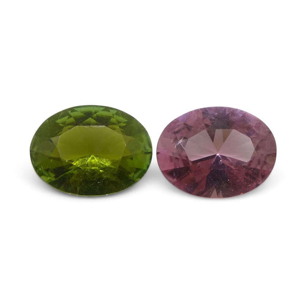 Coppia di tormaline ovali rosa/verdi 2,49ct in vendita 4