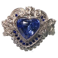 2.49ct Sapphire and Diamond Ring in 18k White Gold