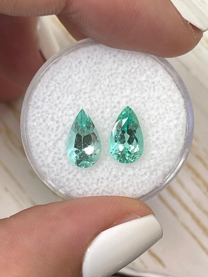 2.49tcw 10x6 Matching Colombian Emeralds - Pear-Cut Genuine Loose Gems In New Condition For Sale In Jupiter, FL