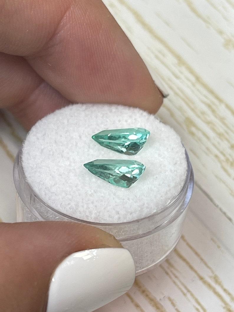 Women's 2.49tcw 10x6 Matching Colombian Emeralds - Pear-Cut Genuine Loose Gems For Sale