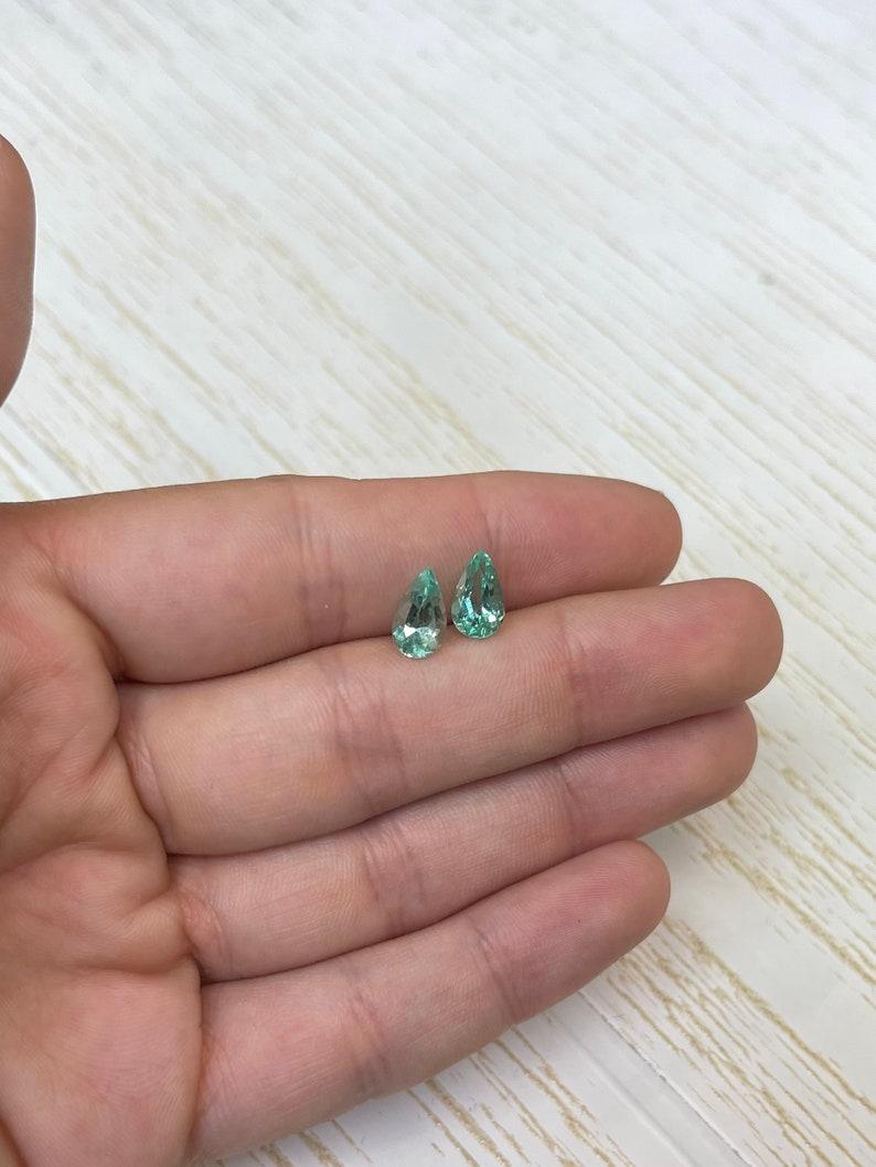2.49tcw 10x6 Matching Colombian Emeralds - Pear-Cut Genuine Loose Gems For Sale 1