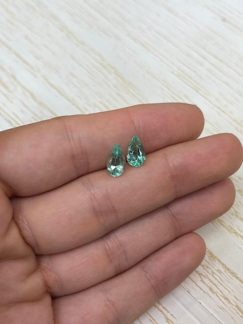2.49tcw 10x6 Matching Colombian Emeralds - Pear-Cut Genuine Loose Gems For Sale 2