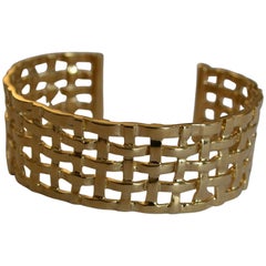 24=Karat vergoldete Bronze Trellis Manschette