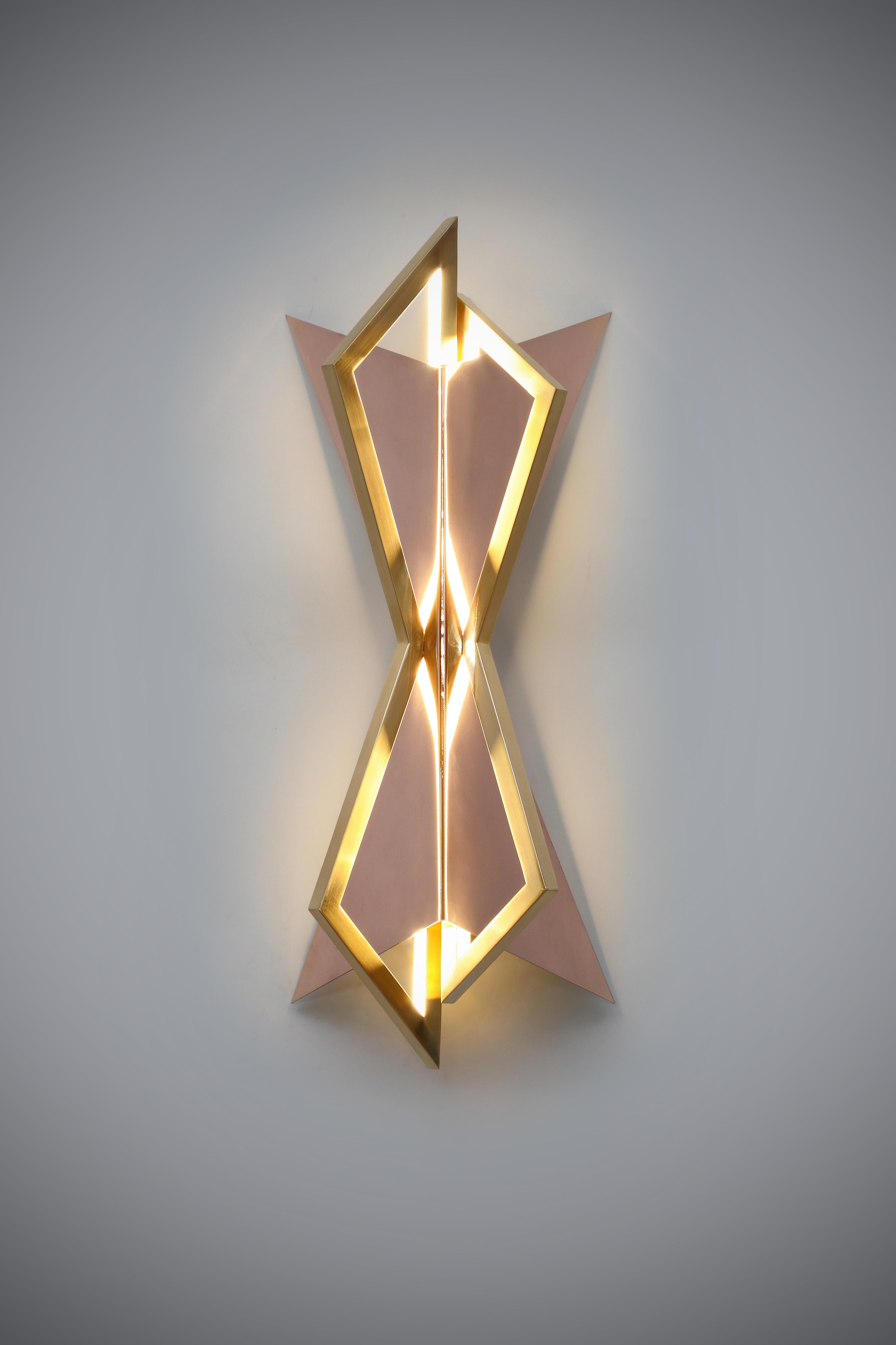 Hand-Crafted 24ct Gold Cassir Wall Light For Sale