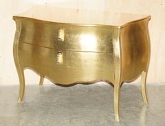 CÓMODA BOMBE EXTRA GRANDE DE Fendi Casa Canova CON HOJAS DE ORO DE 24 QUILATES