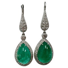 24ct Important Emerald & Diamond cocktail earrings 