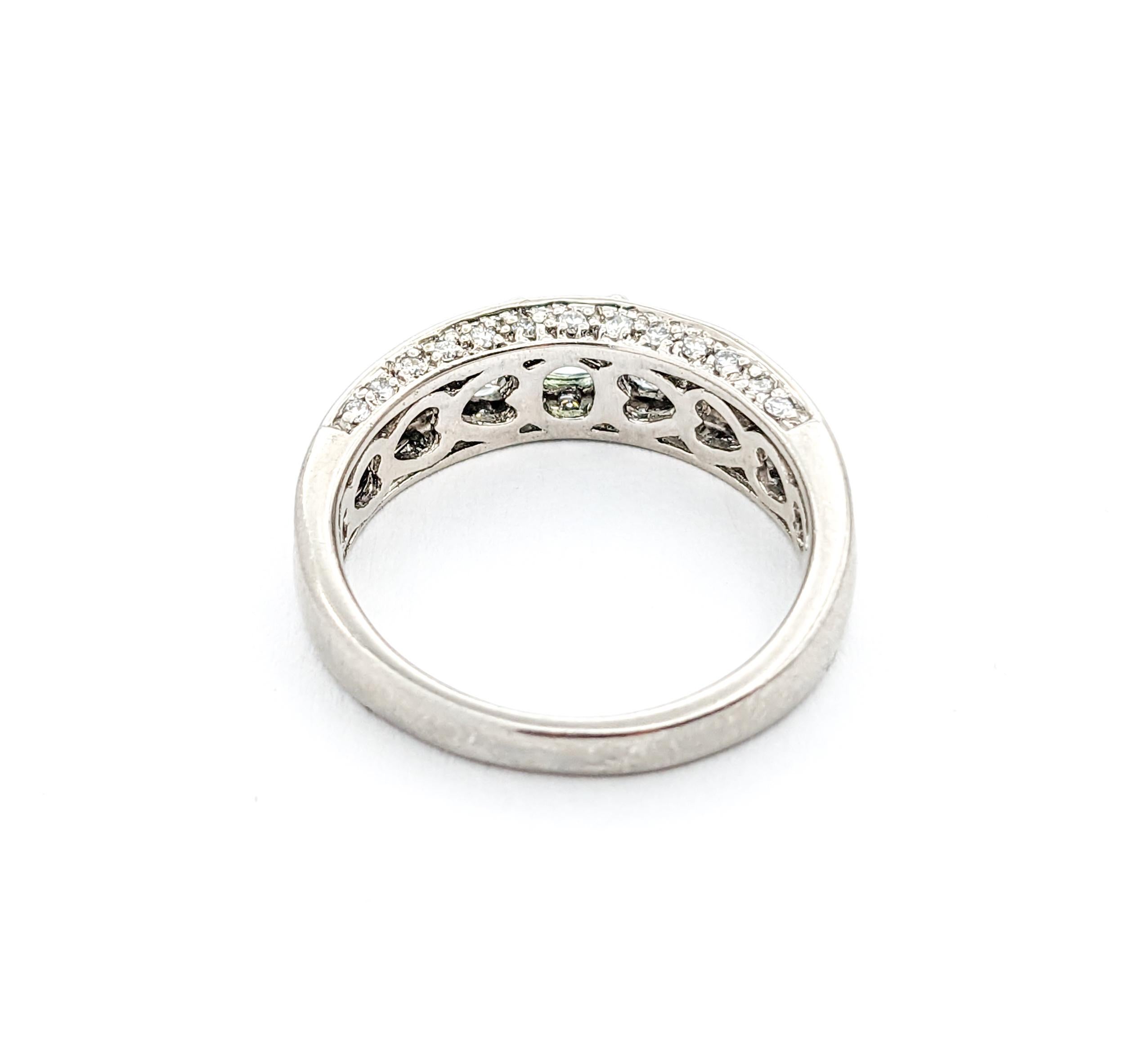 .24ct Natural Alexandrite & Diamond Ring In Platinum For Sale 1