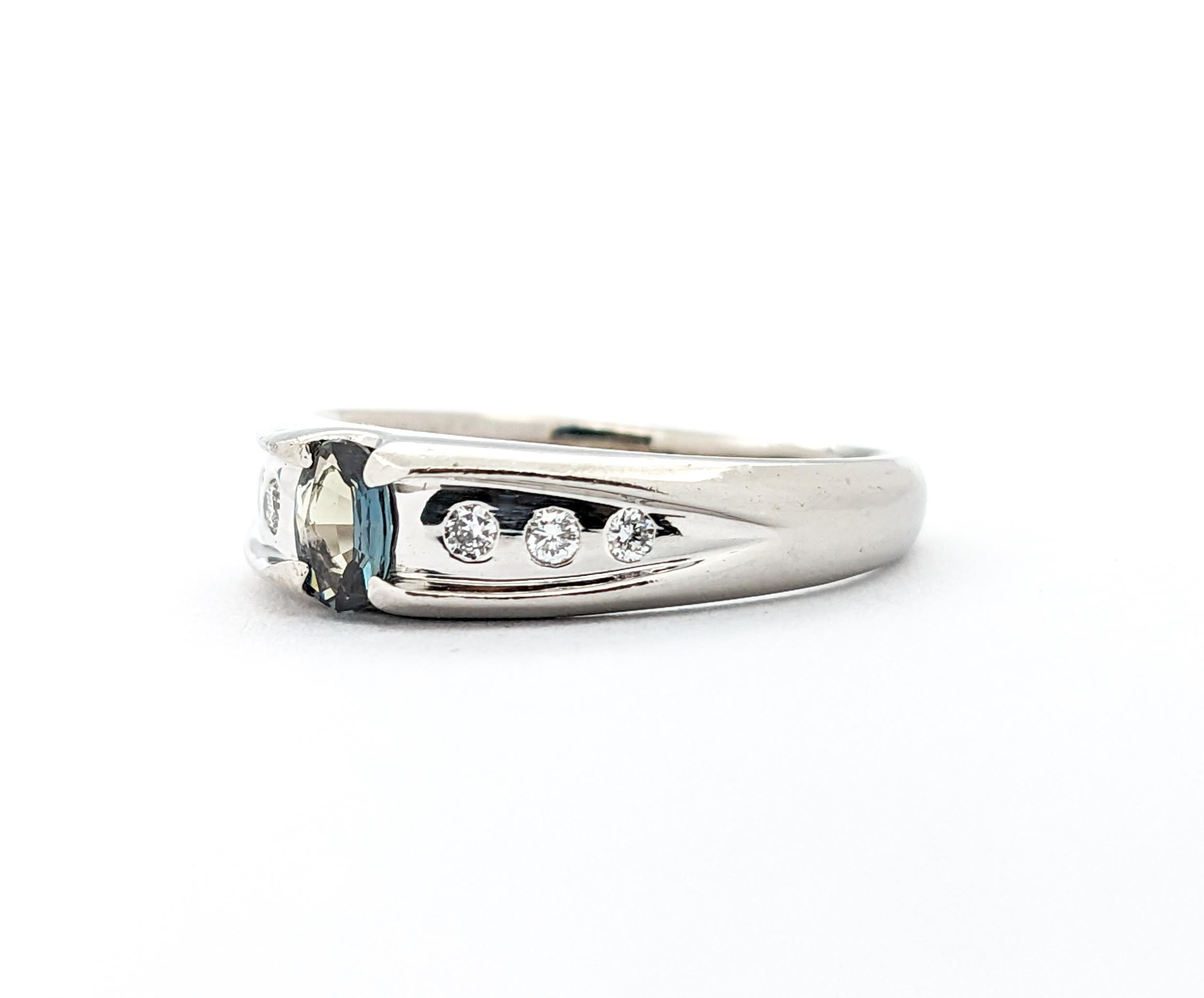.24ct Natural Alexandrite & Diamonds Ring In Platinum 3
