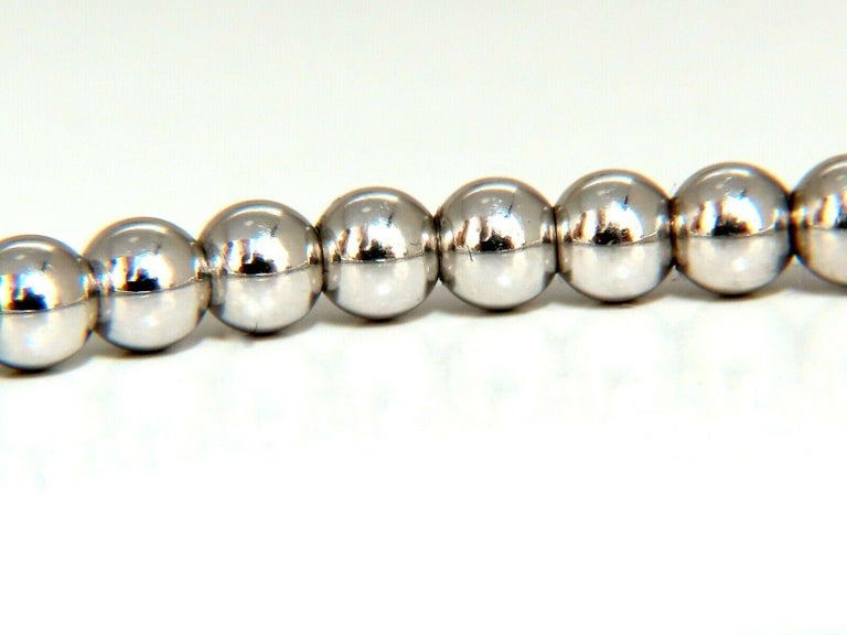 .24 Carat Natural Round Accordion Expandable Bead Link Slip on Bracelet