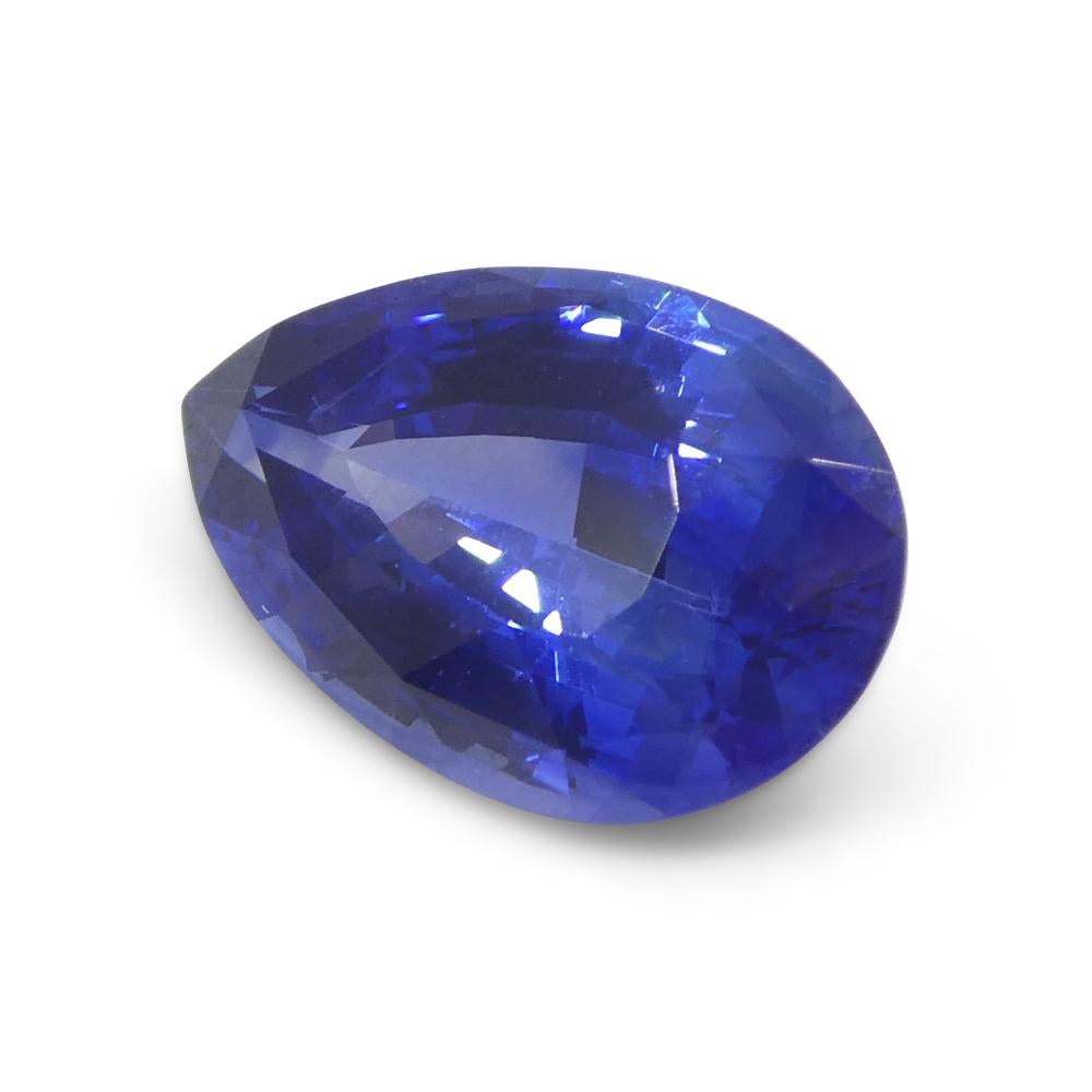 2.4ct Pear Blue Sapphire GIA Certified Sri Lanka For Sale 5