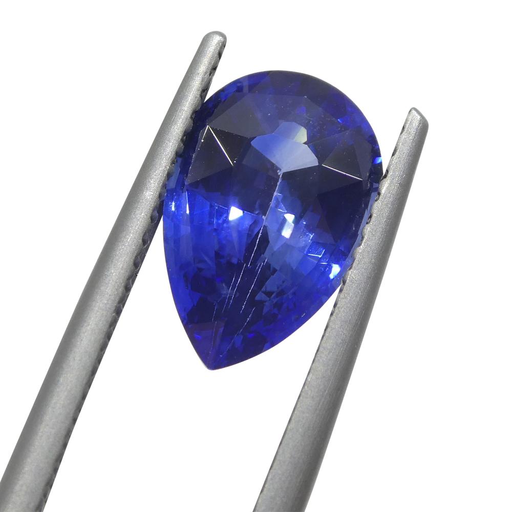 Pear Cut 2.4ct Pear Blue Sapphire GIA Certified Sri Lanka For Sale