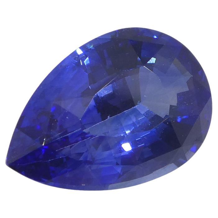 Saphir bleu poire 2,4 carats certifié GIA, Sri Lanka