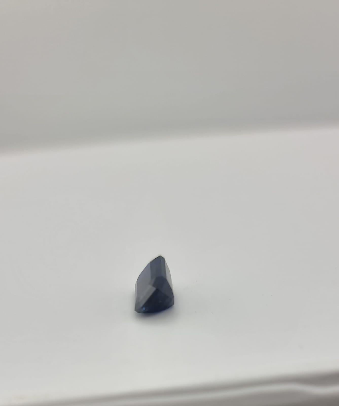 2.4ct Rectangular Cut Natural Dark Blue Sapphire Gemstone In New Condition For Sale In Lanham, MD