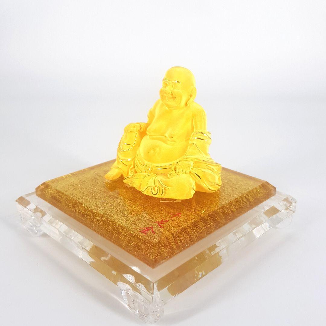 Women's or Men's 24 Carat Yellow Gold Buddha in Display Box For Sale
