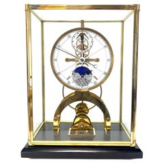 24k Astro Porcelain Moon Dial 8 Day Fusee Chain Skeleton Clock