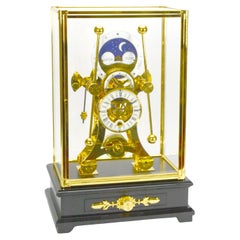 Horloge de mer à double pendule, cadran lunaire et squelette, style anglais 24K Grasshopper Fusee