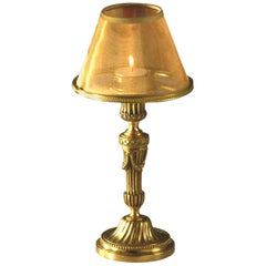 24-Karat Gilded Bronze "Georges Photophore" Candlestick Lamp