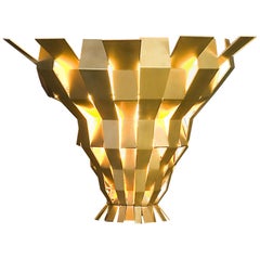 24-Karat Gilded Bronze "Origami" Sconce