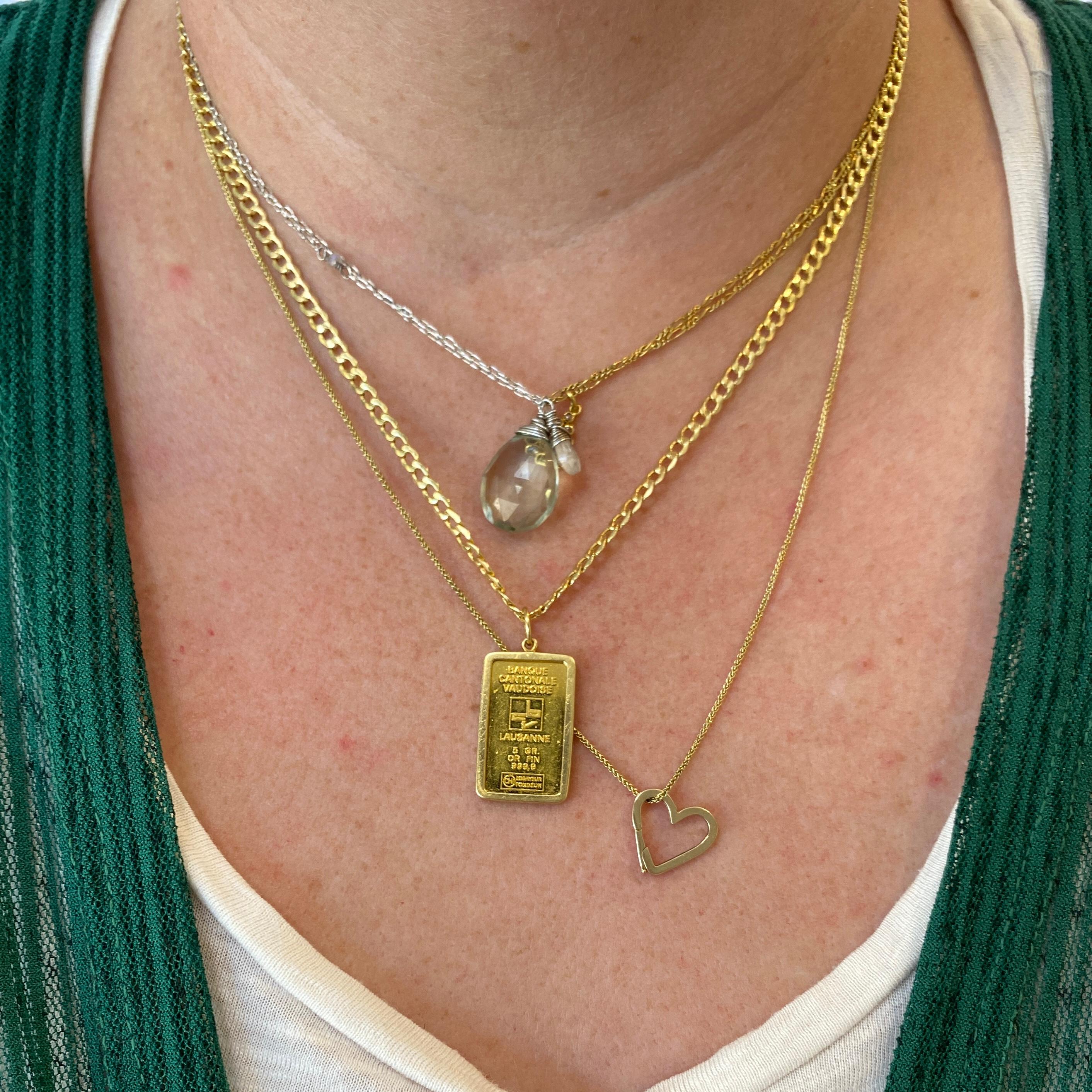 Colgante Lingote de Oro de 24K 5g en Montura de Oro Amarillo de 14k en venta 4