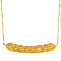 24k Gold Ancient Style Necklace for Woman with Diamonds