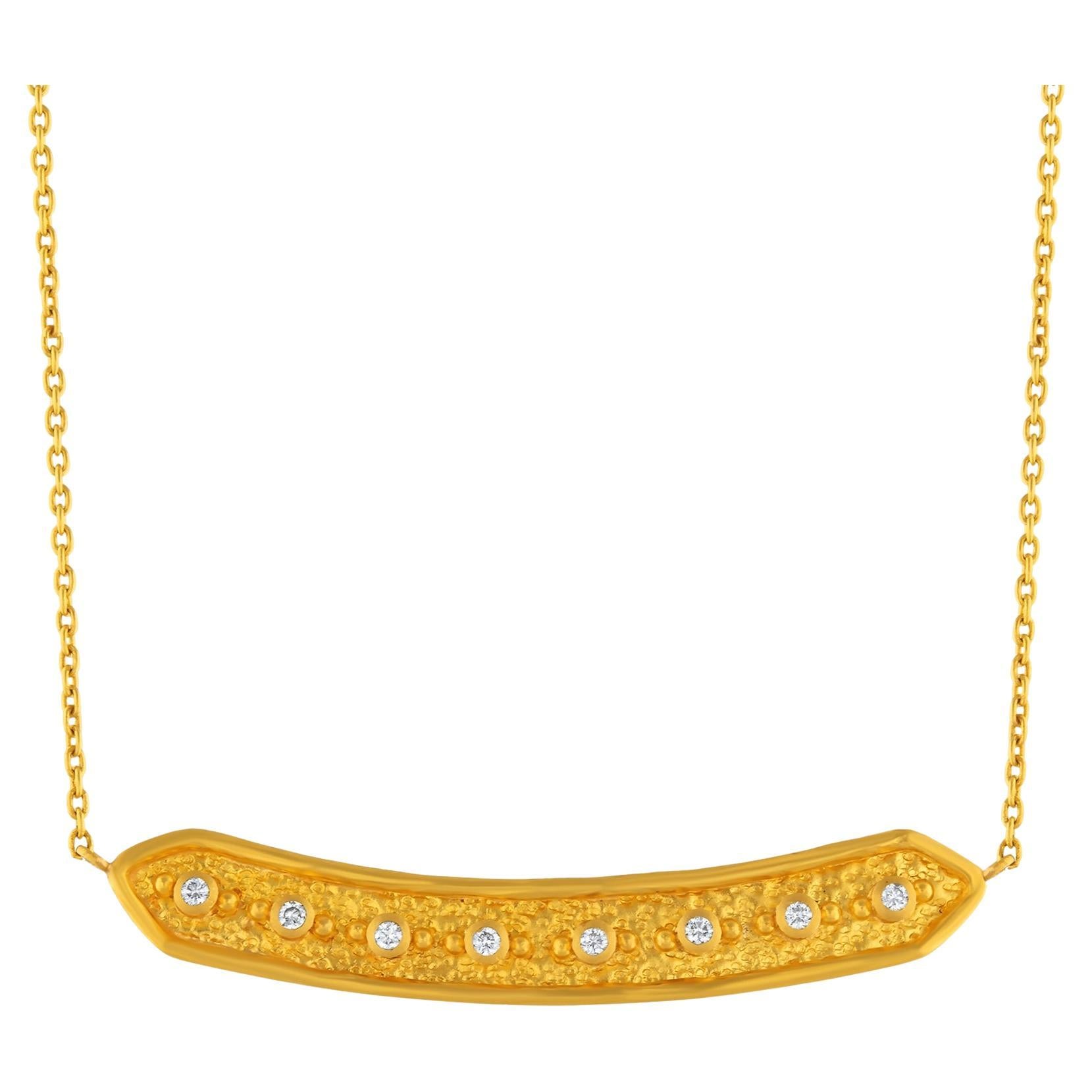 24k Gold Ancient Style Necklace for Woman with Diamonds