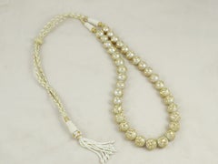24K gold and uncut diamonds polki inlaid south sea pearls from India