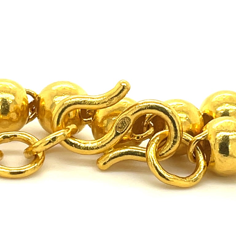 24k Gold Bead Bracelet For Sale at 1stDibs