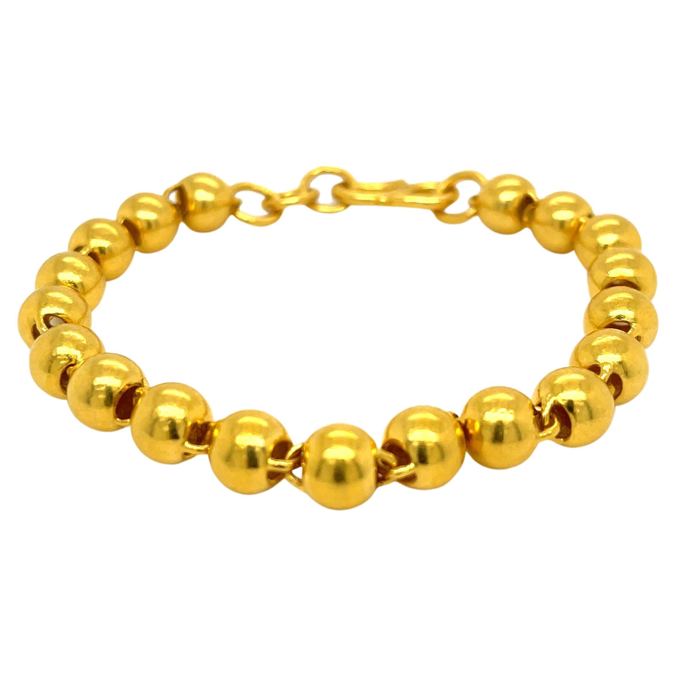 24k Gold Bead Bracelet