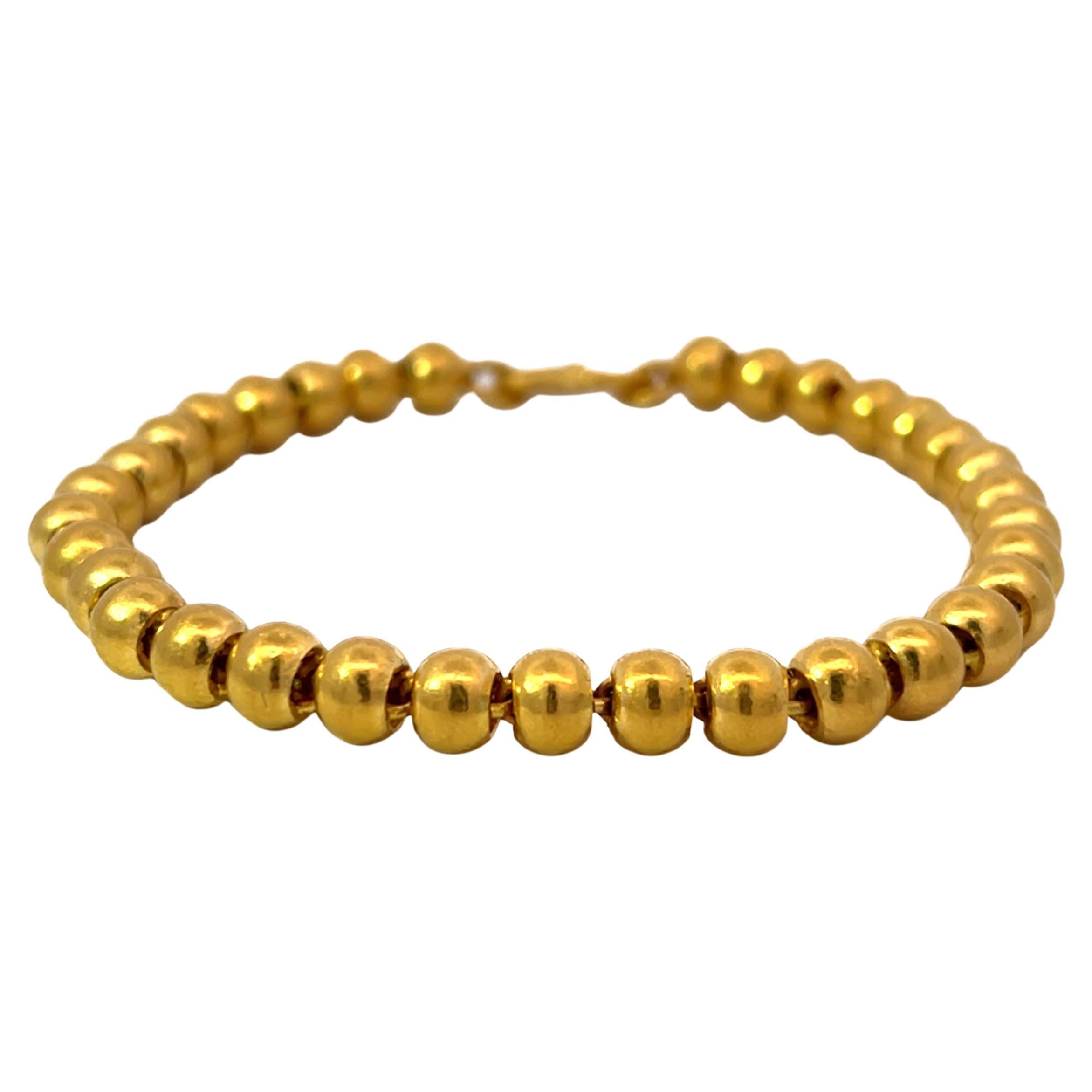 24K Gold Bead Estate Bracelet
