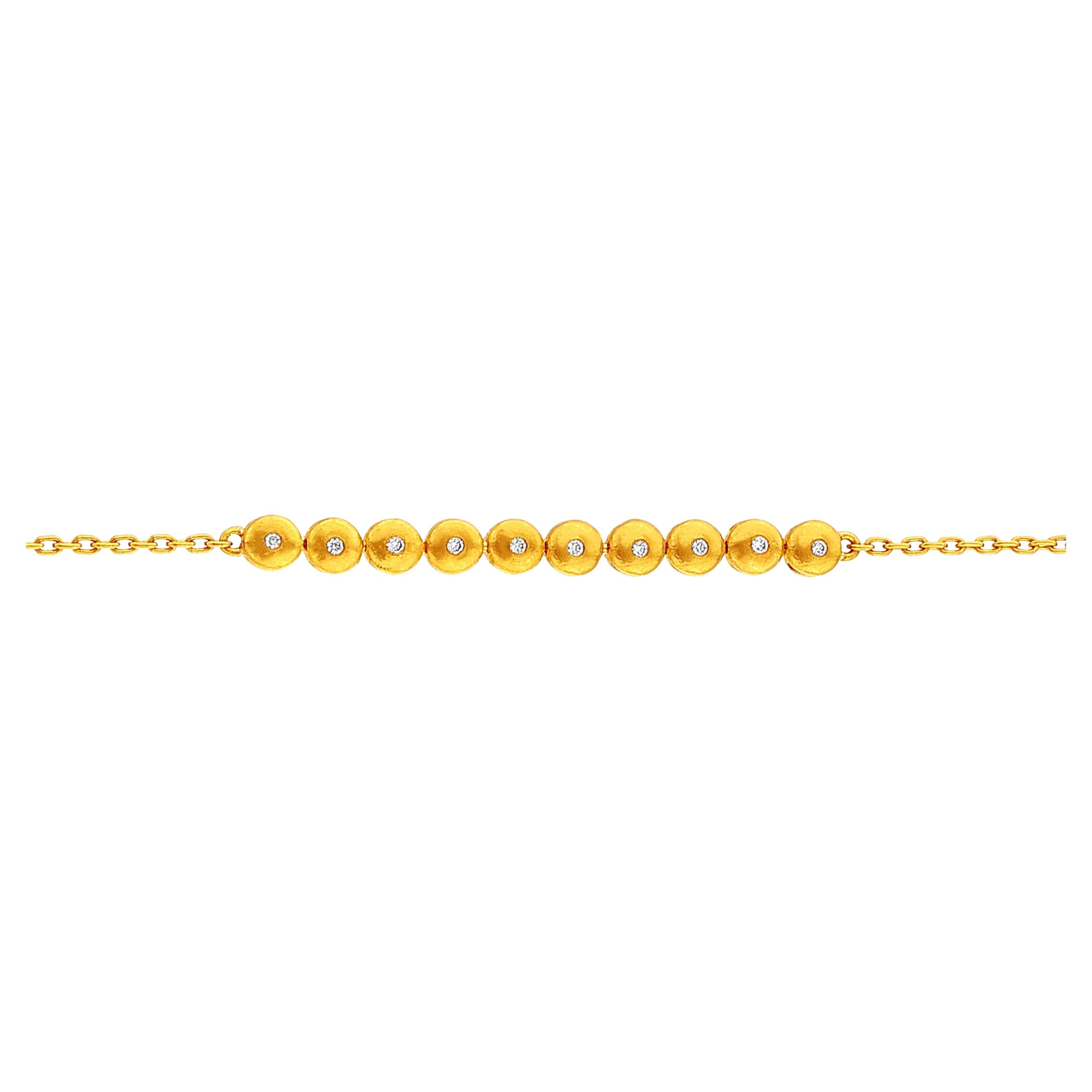 24k Gold Bracelet for Women with Brilliant-Cut Diamonds