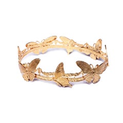 24K Gold Butterfly Queen Crown with Butterfly Symbolism