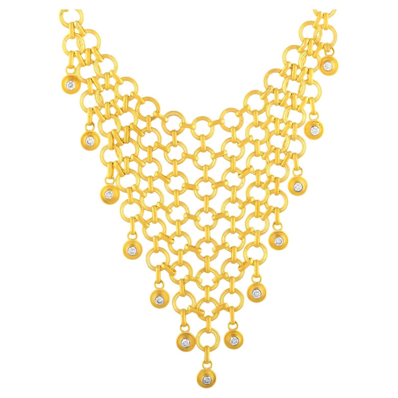 24 Karat Gold Kette Halskette für Frau mit Diamanten