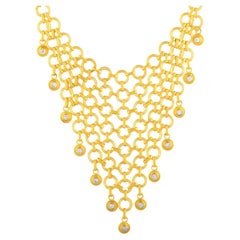 24 Karat Gold Kette Halskette für Frau mit Diamanten
