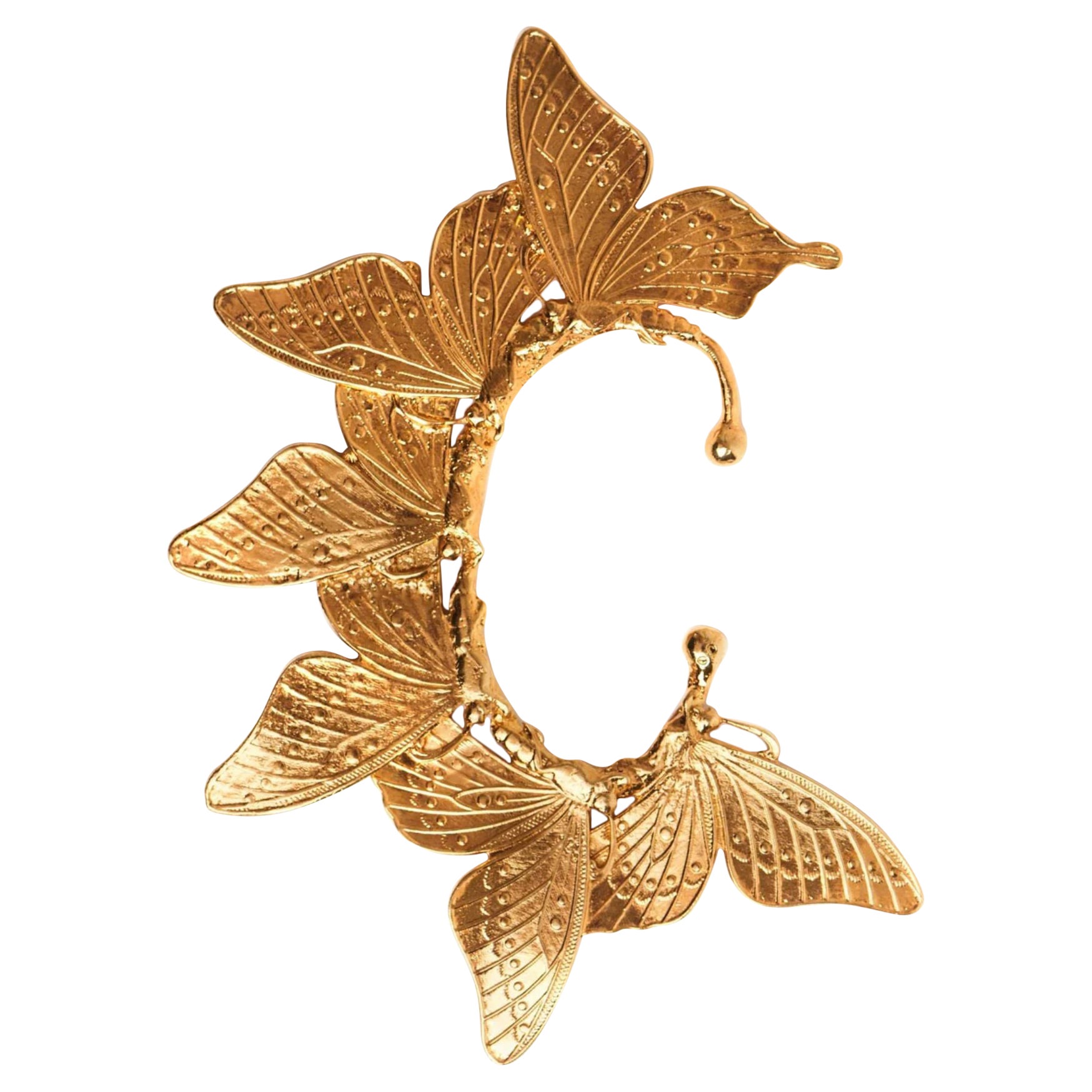 Orejera Reina Mariposa Oro 24K