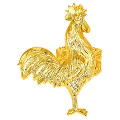 24K Gold getaucht Cock Ring Coque Rooster Ring Verstellbarer Ring