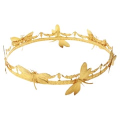 24K Gold Dragonfly Halo Crown