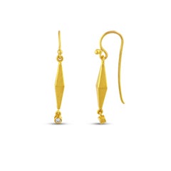 Pendientes de oro de 24 quilates para mujer con diamantes talla brillante