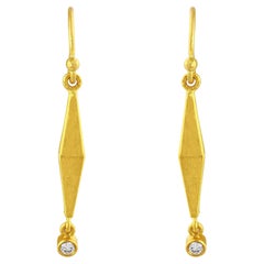 Boucles d'oreilles en or 24k pour femmes avec diamants taillés en brillant
