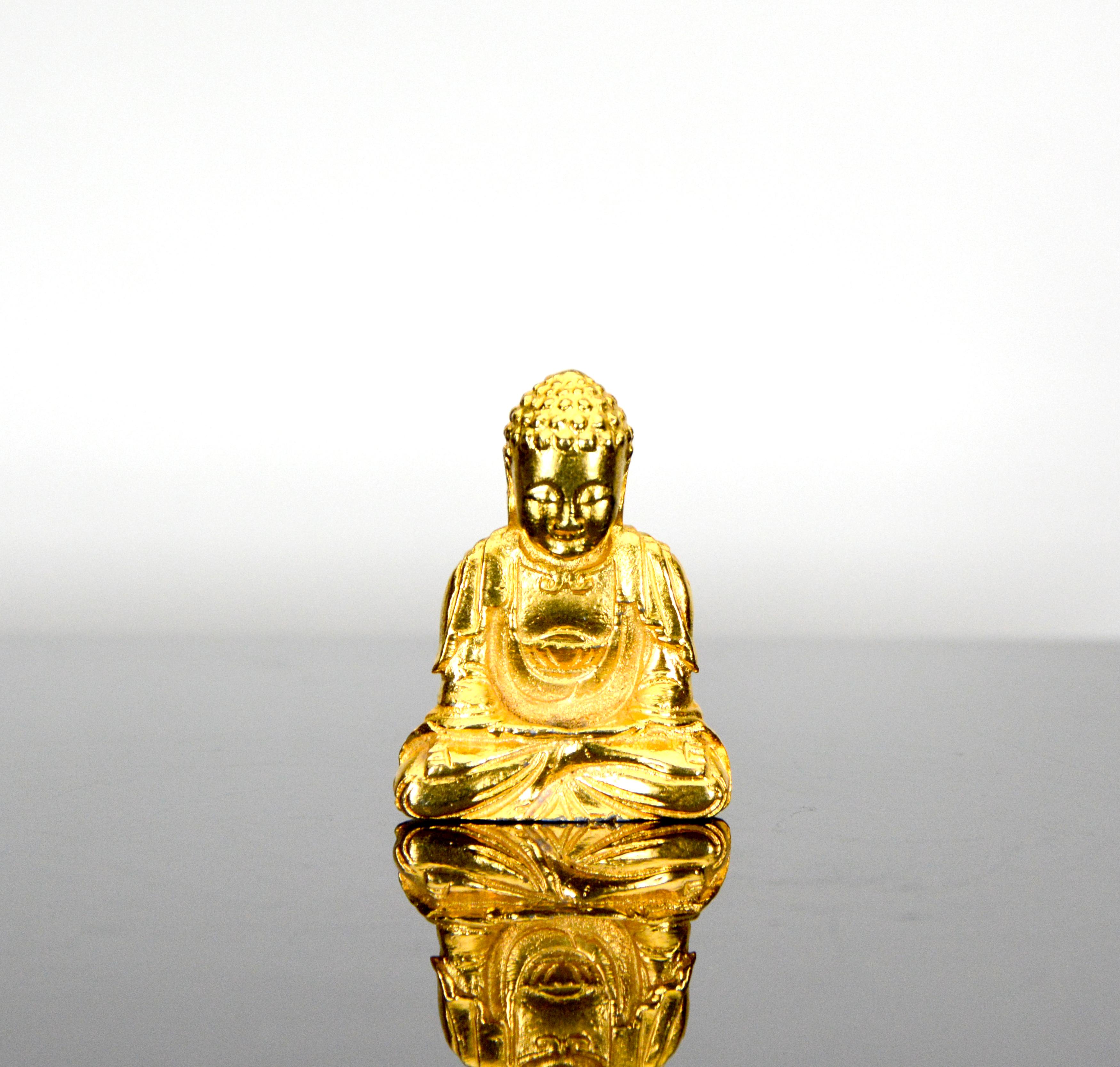 24K Gold Filled Chinese Sakyramuni Buddha Figure Statue

Here is a fine and heavy 24K gold filled Buddha statue. It's in excellent condition with nearly no wear and tear. It sits 2-1/8