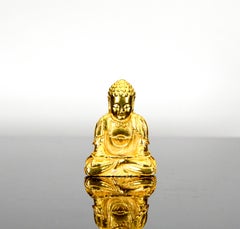 24K Gold Filled Chinese Sakyamuni Buddha Figure Statue