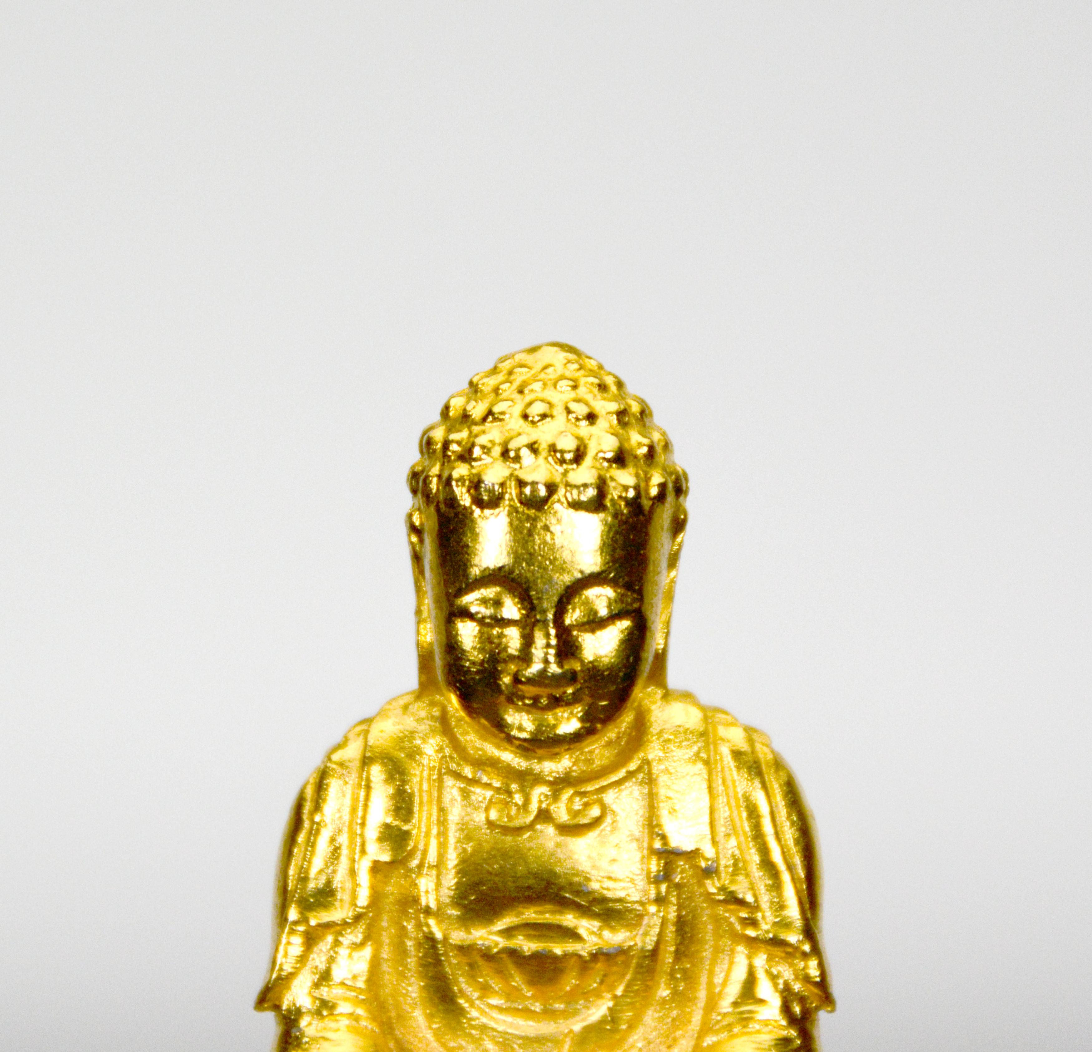 Late 20th Century 24K Gold Filled Chinese Sakyamuni Buddha Figure Statue