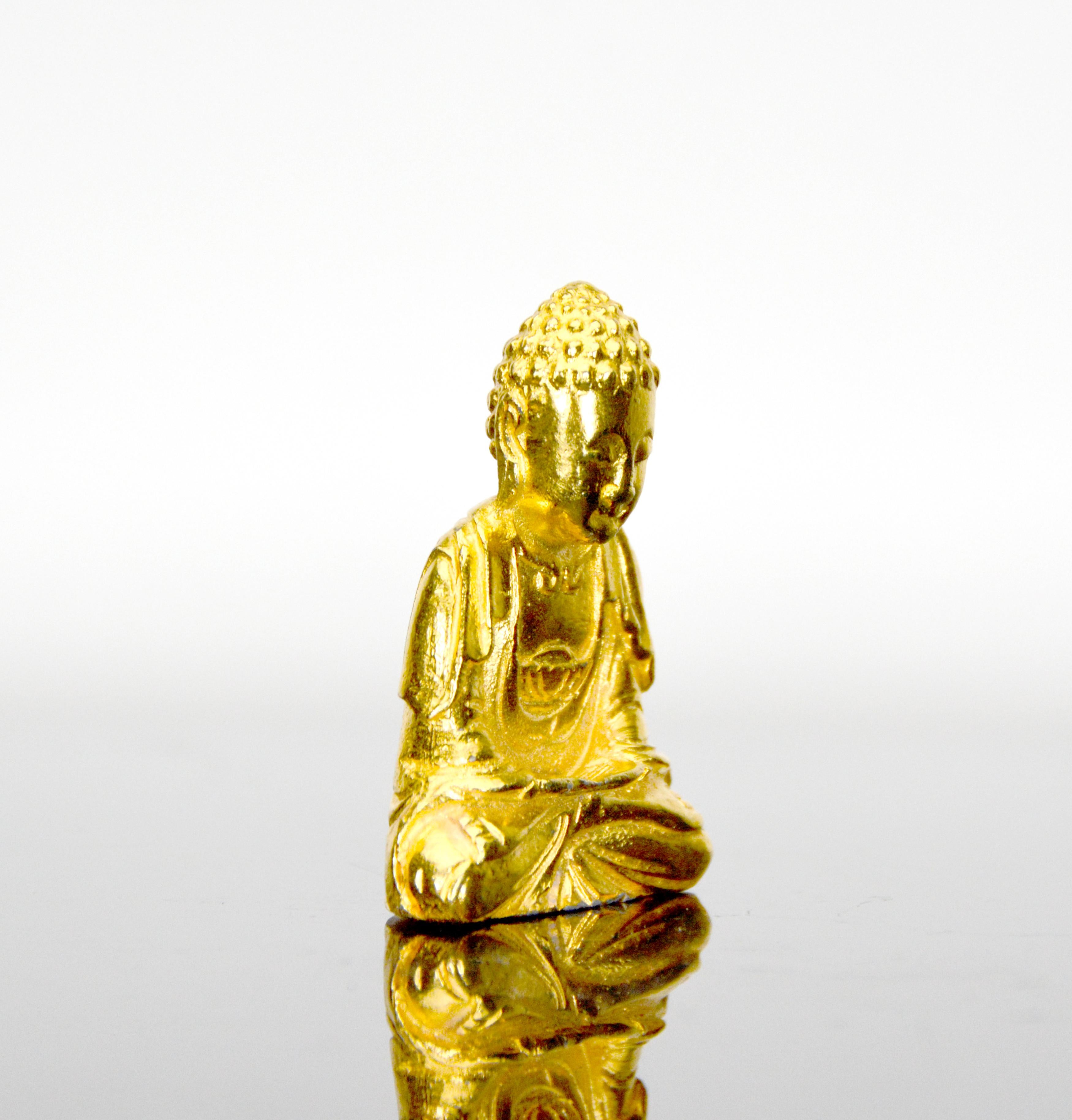 24K Gold Filled Chinese Sakyamuni Buddha Figure Statue 1