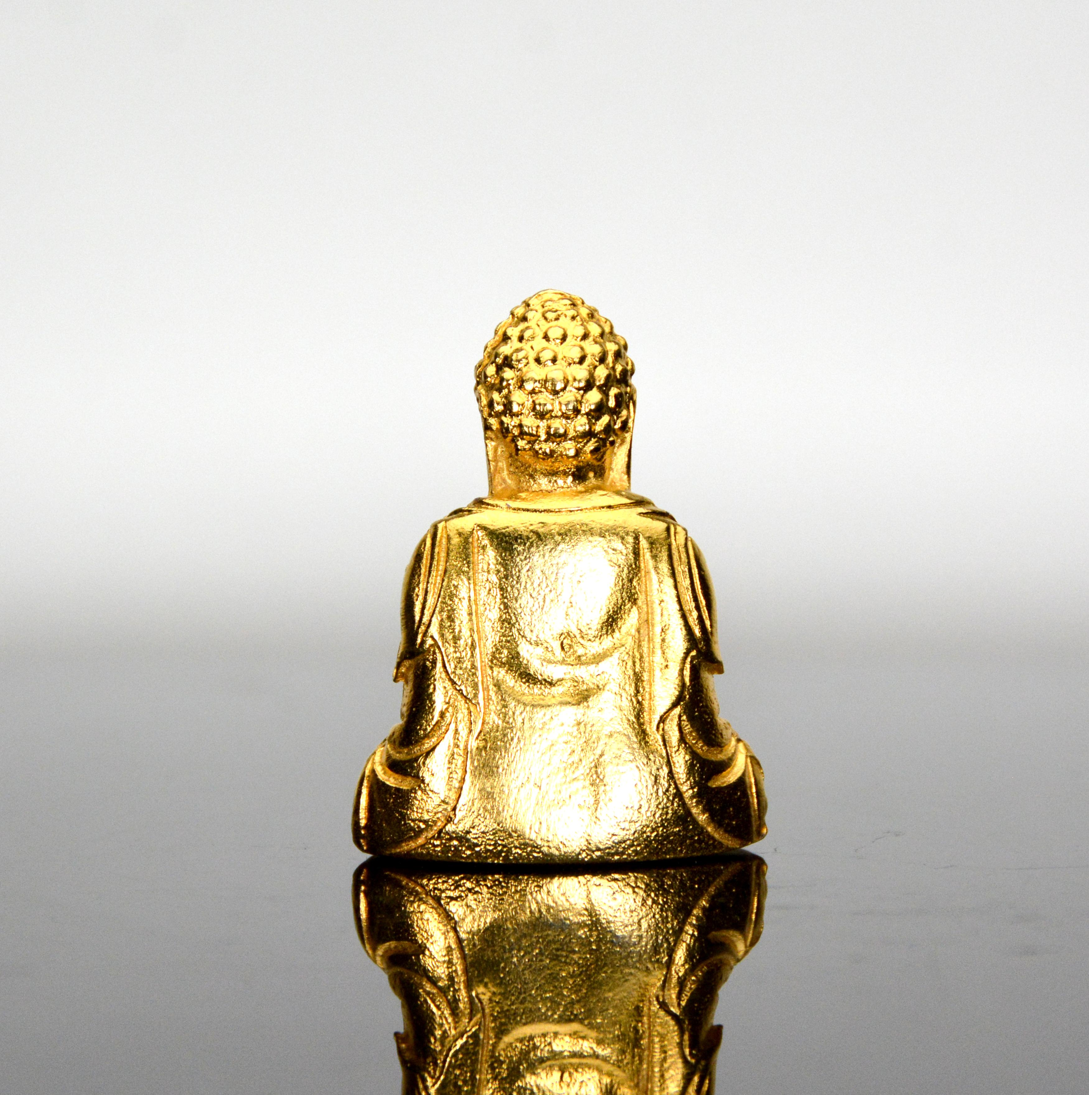 24K Gold Filled Chinese Sakyamuni Buddha Figure Statue 2