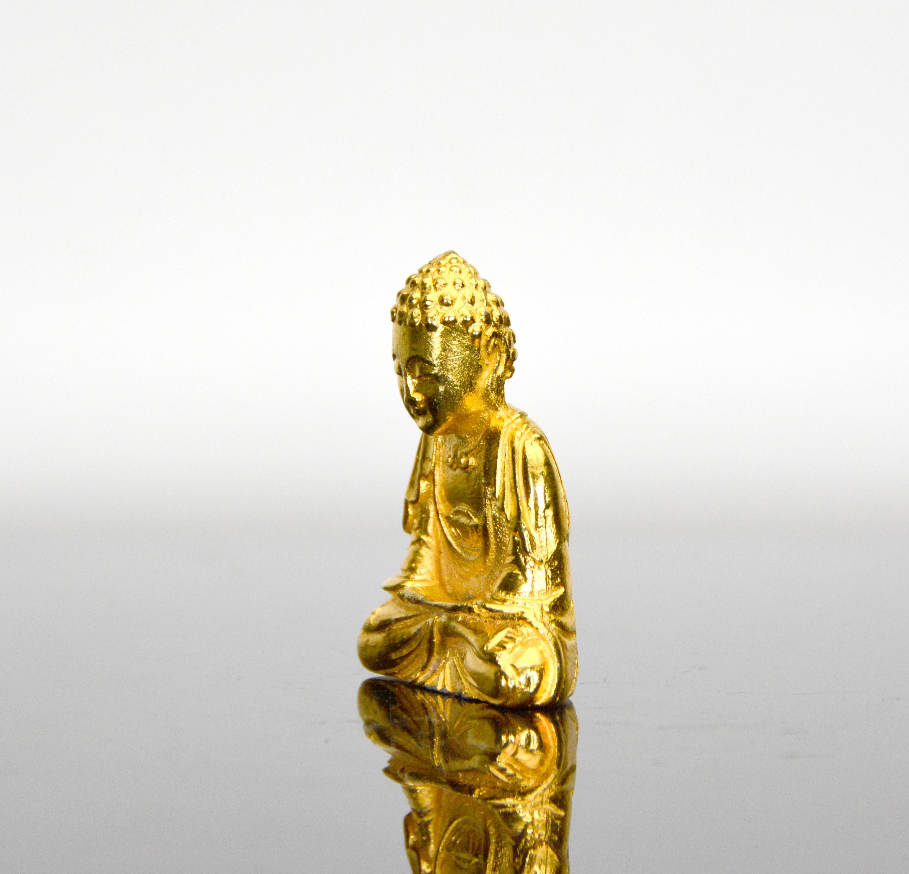 24K Gold Filled Chinese Sakyamuni Buddha Figure Statue 3