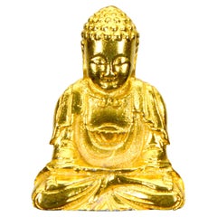 24K Gold Filled Chinese Sakyamuni Buddha Figure Statue