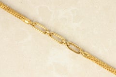 24K Gold Foxtail Oval Link Bracelet