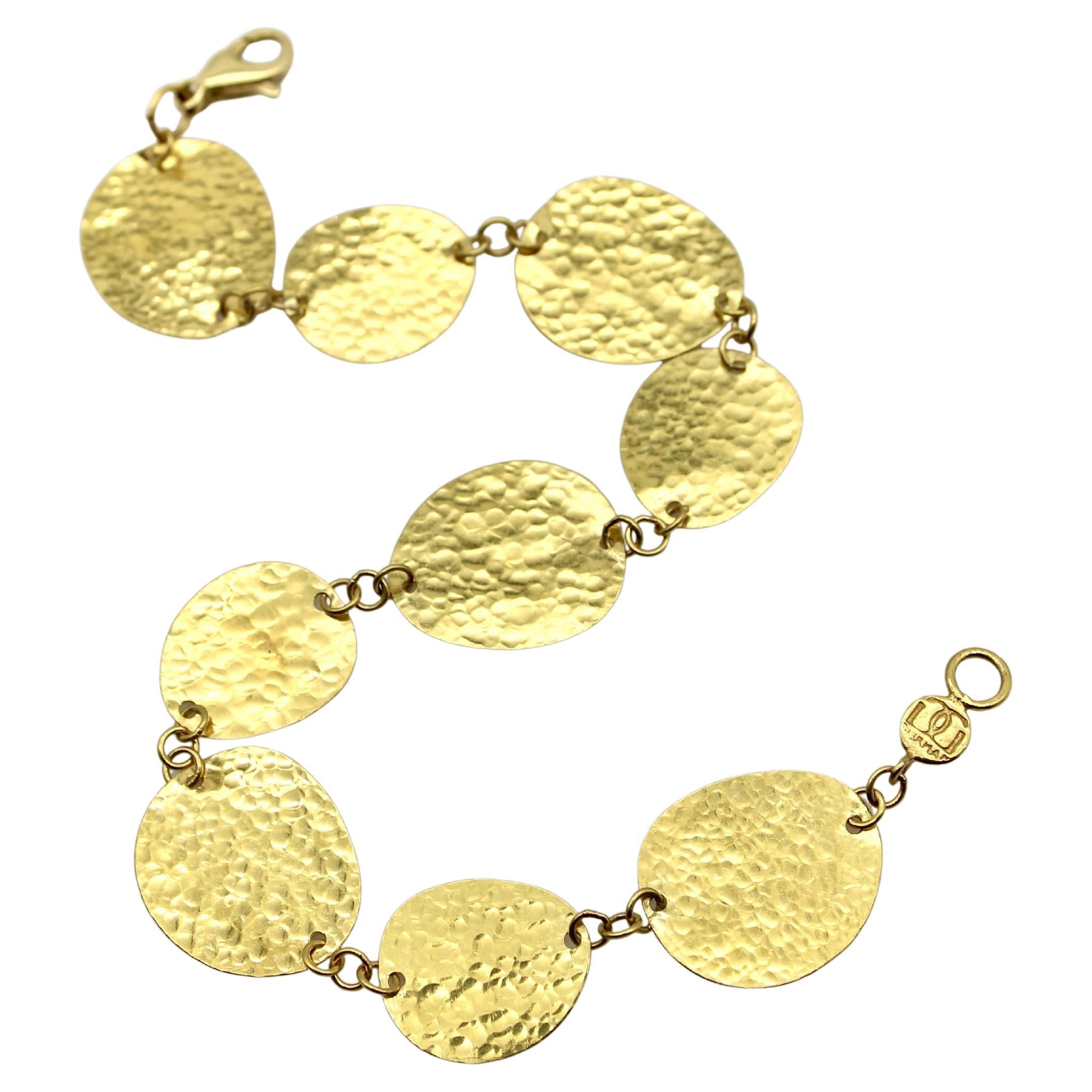 Pulsera Disco Martillado a Mano Gurhan Lush Collection Oro 24K en venta